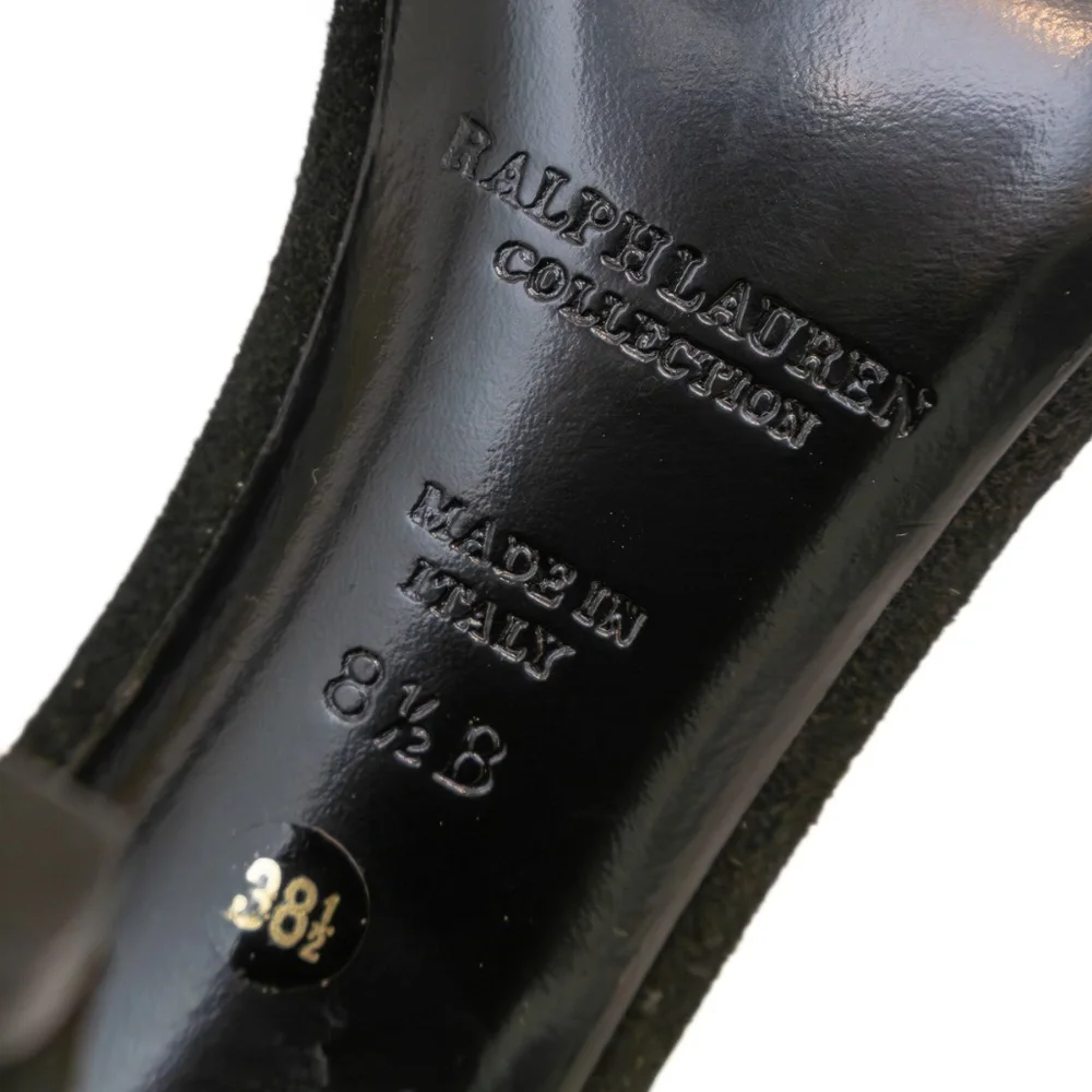 Ralph Lauren‎ Collection Purple Label Black Velvet Beaded Heels | Size US 8.5B
